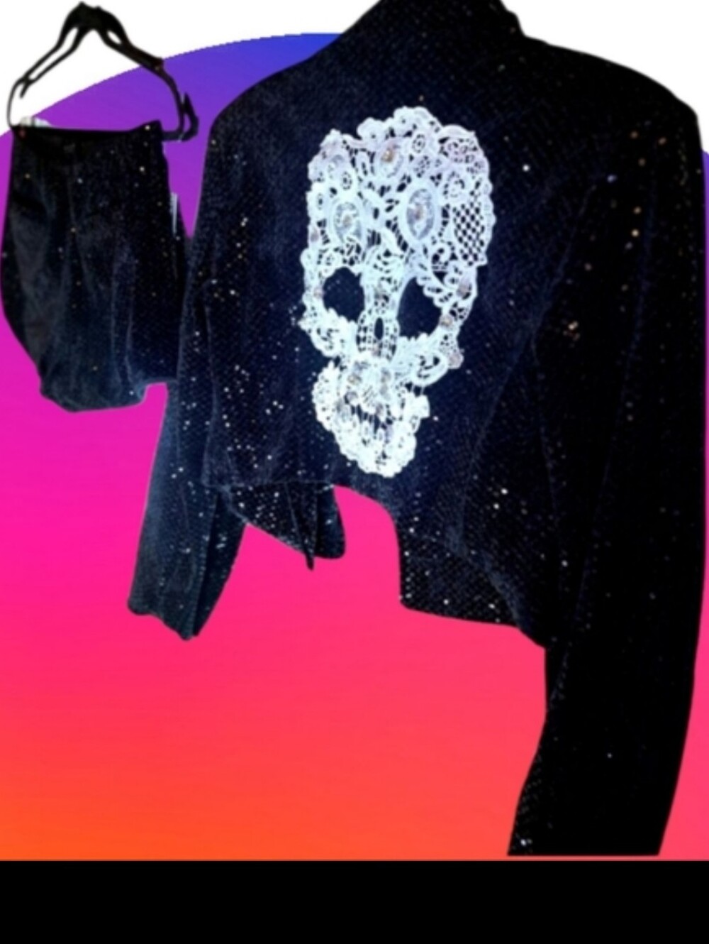Lace BEAUTY SKULL Sequined SUIT perfect For Sexy Lace Tights In Fall. - Picture 11 of 11